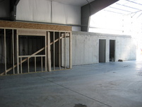 Framing for the breakroom and bathrooms