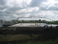 Pouring the concrete pad