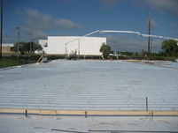 Laid foam insulation and 48,000 feet of in-floor-heat tubing