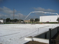 Pouring the concrete pad